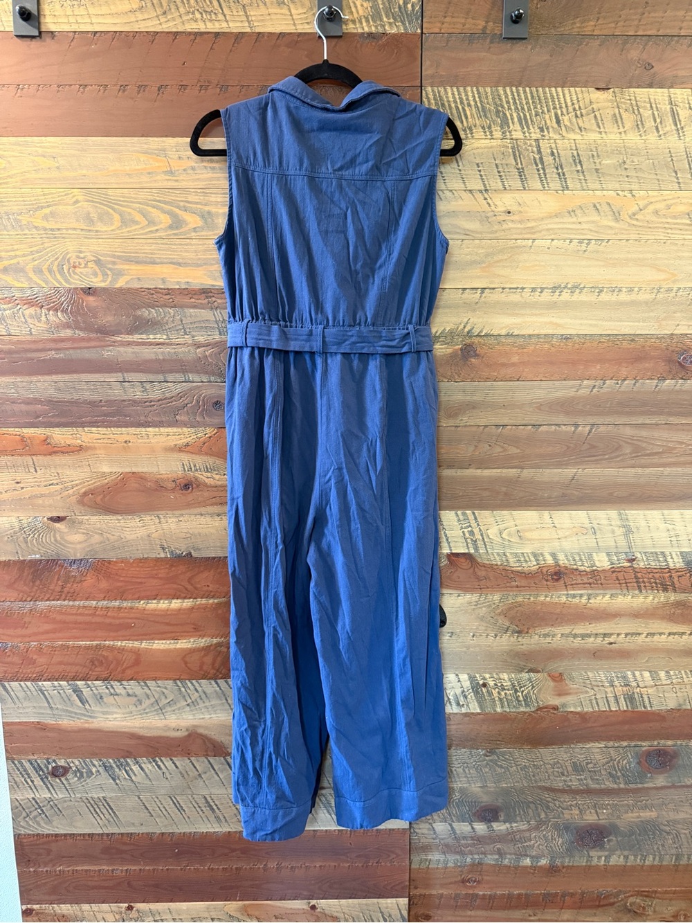 Allegra K Sleeveless Button-Front Wide-Leg Jumpsuit in Slate Blue - Picture 6 of 7